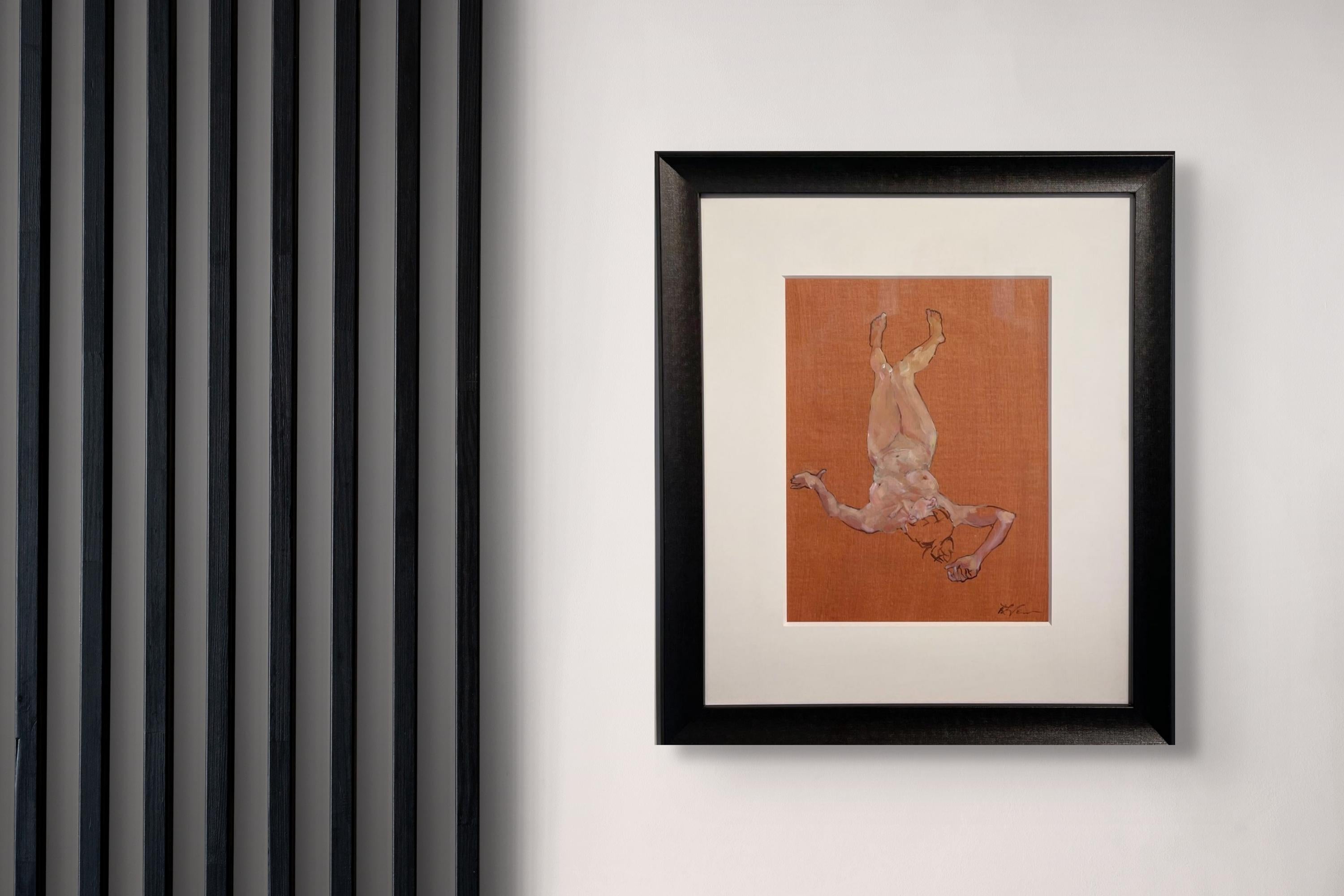 „Ohne Titel“ – Ölgemälde einer liegenden weiblichen Figur in Akt im Angebot 2
