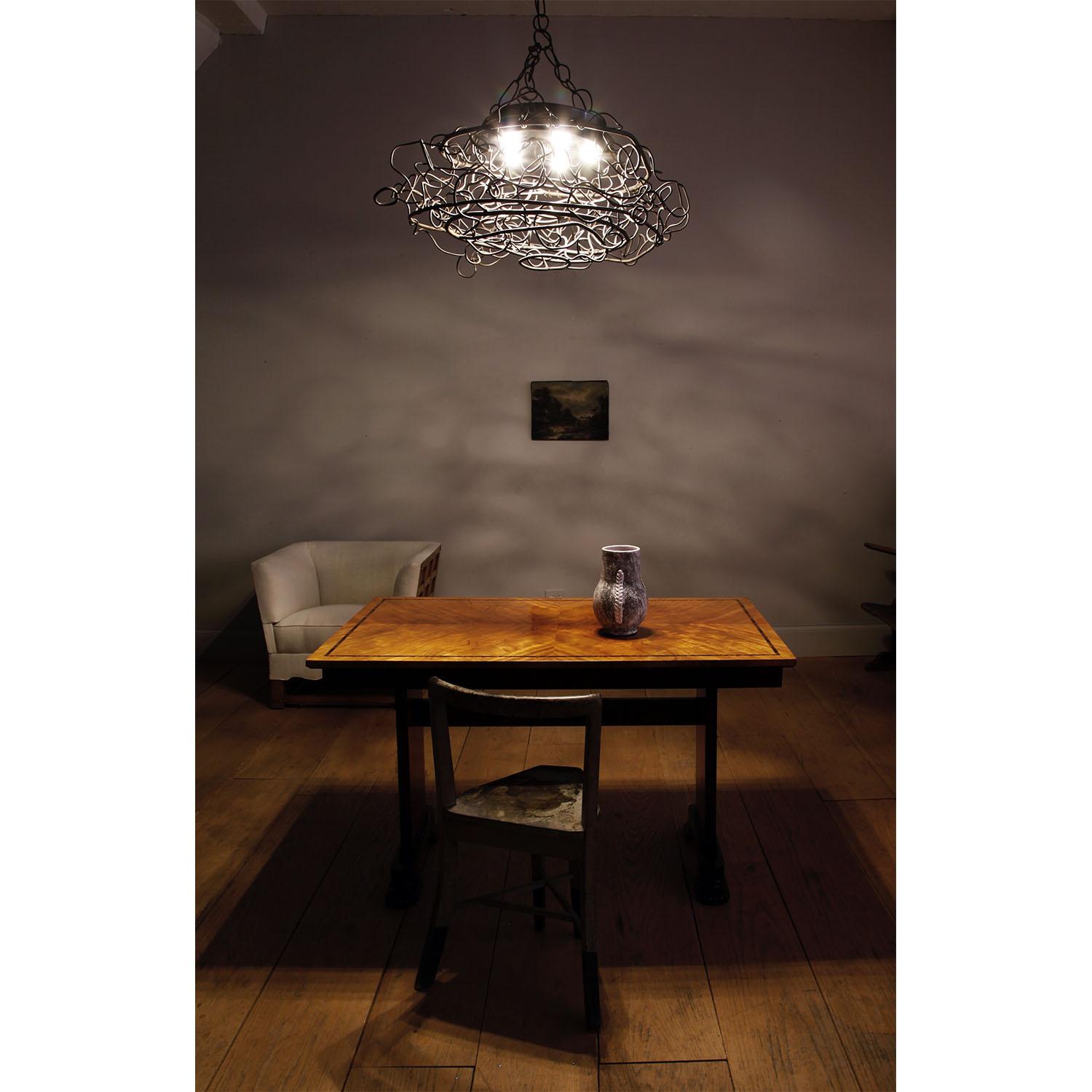 XXI secolo e contemporaneo Lampadario in acciaio saldato Rebecca Welz in vendita