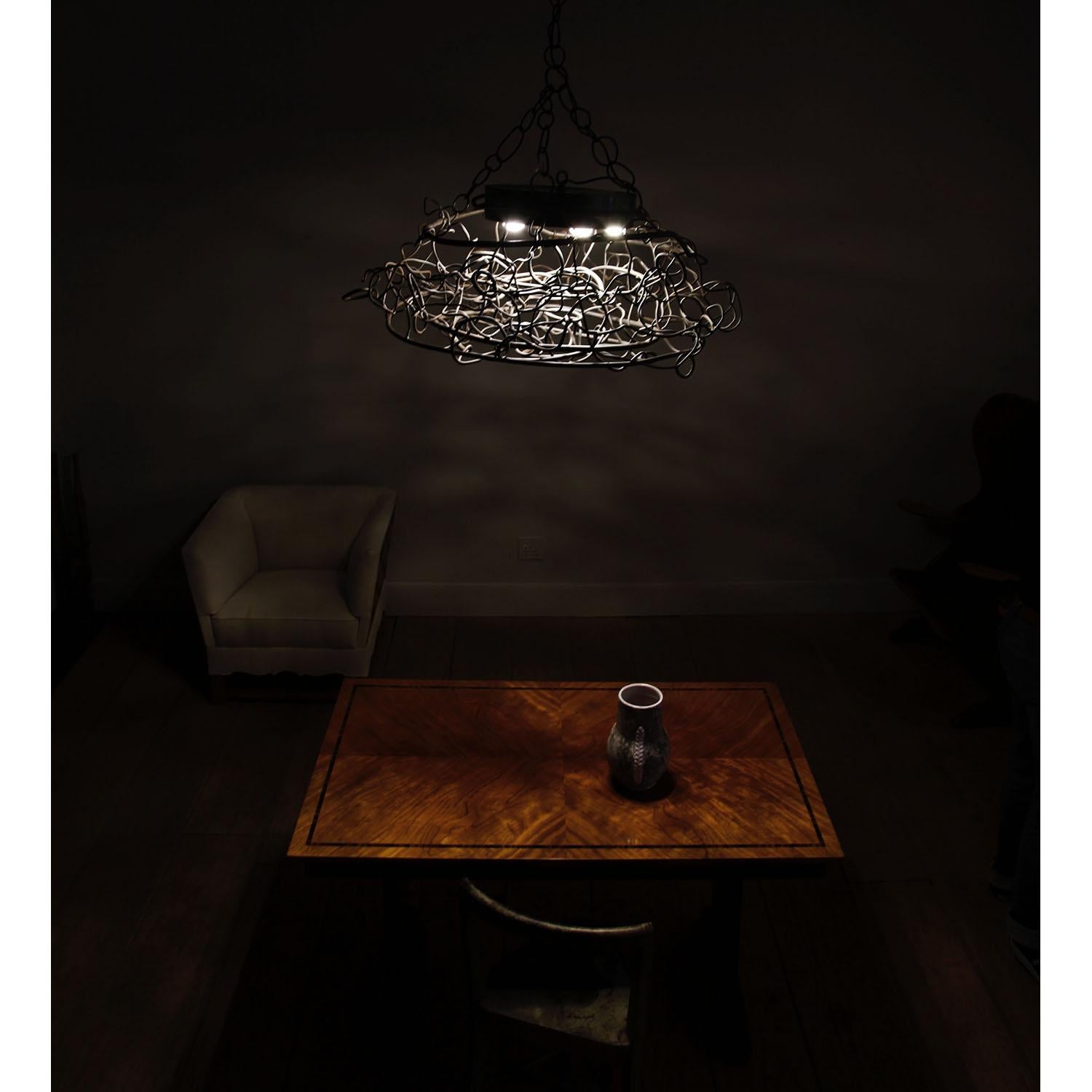 Lampadario in acciaio saldato Rebecca Welz in vendita 1