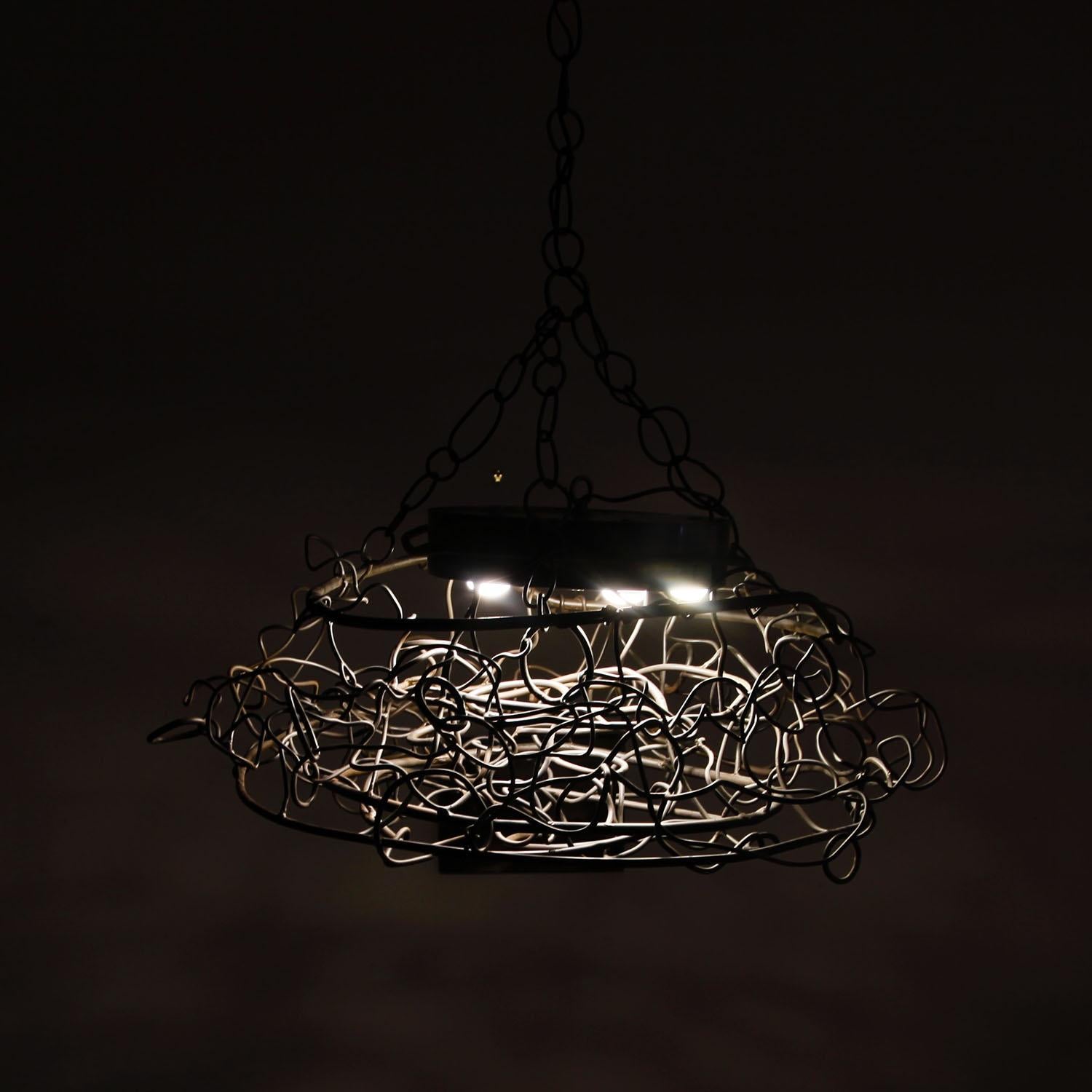 Lampadario in acciaio saldato Rebecca Welz in vendita 2