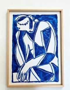 Foundational Series Studio Archive No. 323 Original Blue Neo-Cubist Art