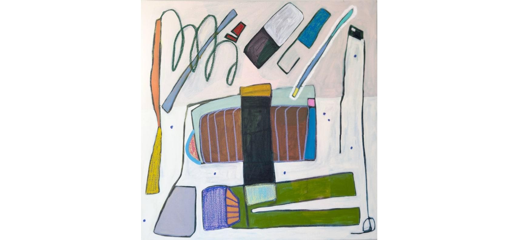Drawing Class, 2025

Additional information:
Medium: Oil, Acrylic, Pastel on Canvas
Dimensions: 36 × 36 in  91.4 × 91.4 cm
Condition: Excellent
Signature: Hand-signed by artist, signed and dated verso

Rebekah Andrade (Canadian, b. 1980) is an