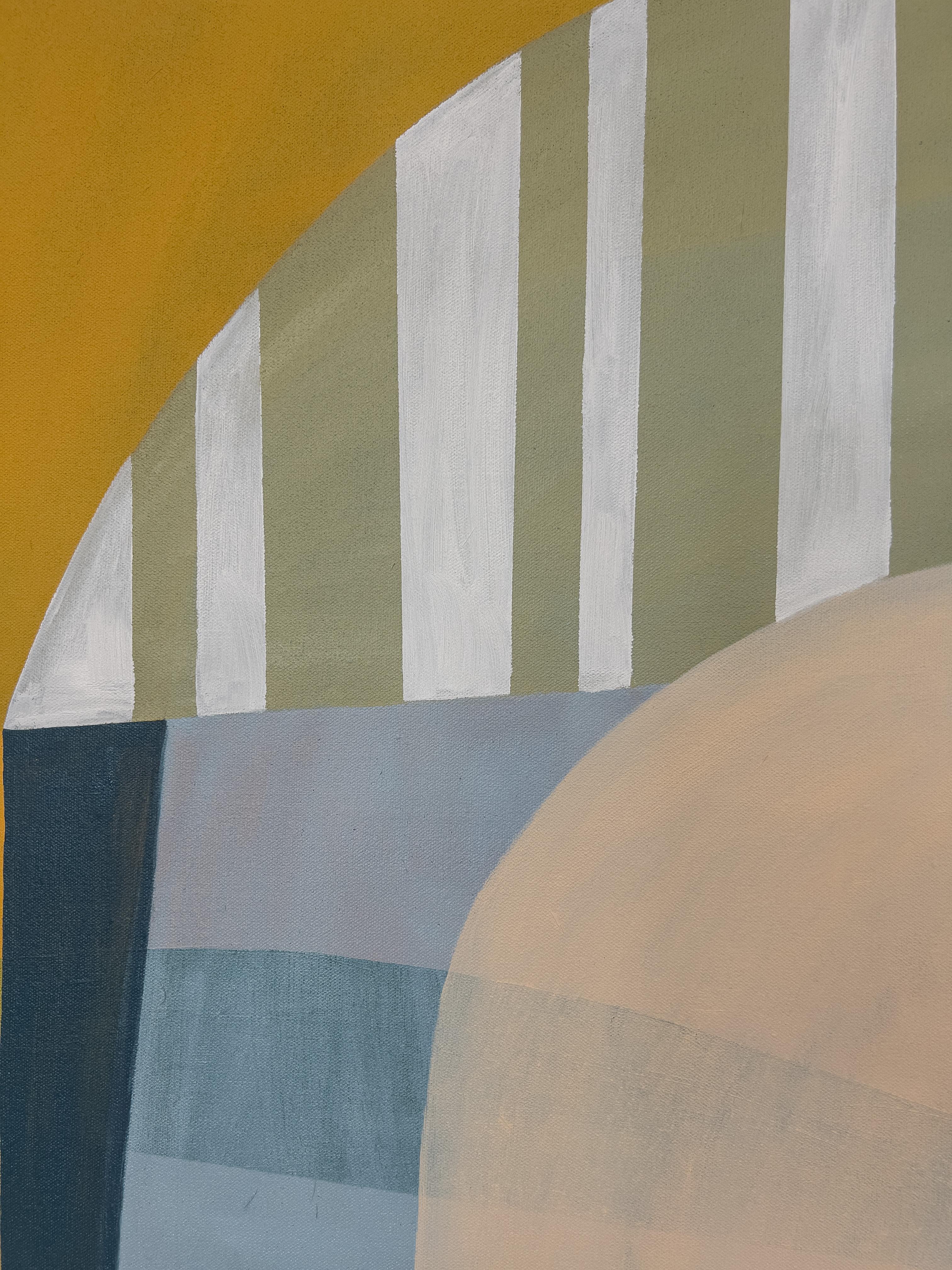 Forth One - Contemporary Pink Yellow Green Geometric Abstract Stripes, 2022 For Sale 3