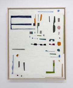 Mind Map Nine, Dark Indigo Blue, Olive Green, Ochre Pink Geometric Shapes, White