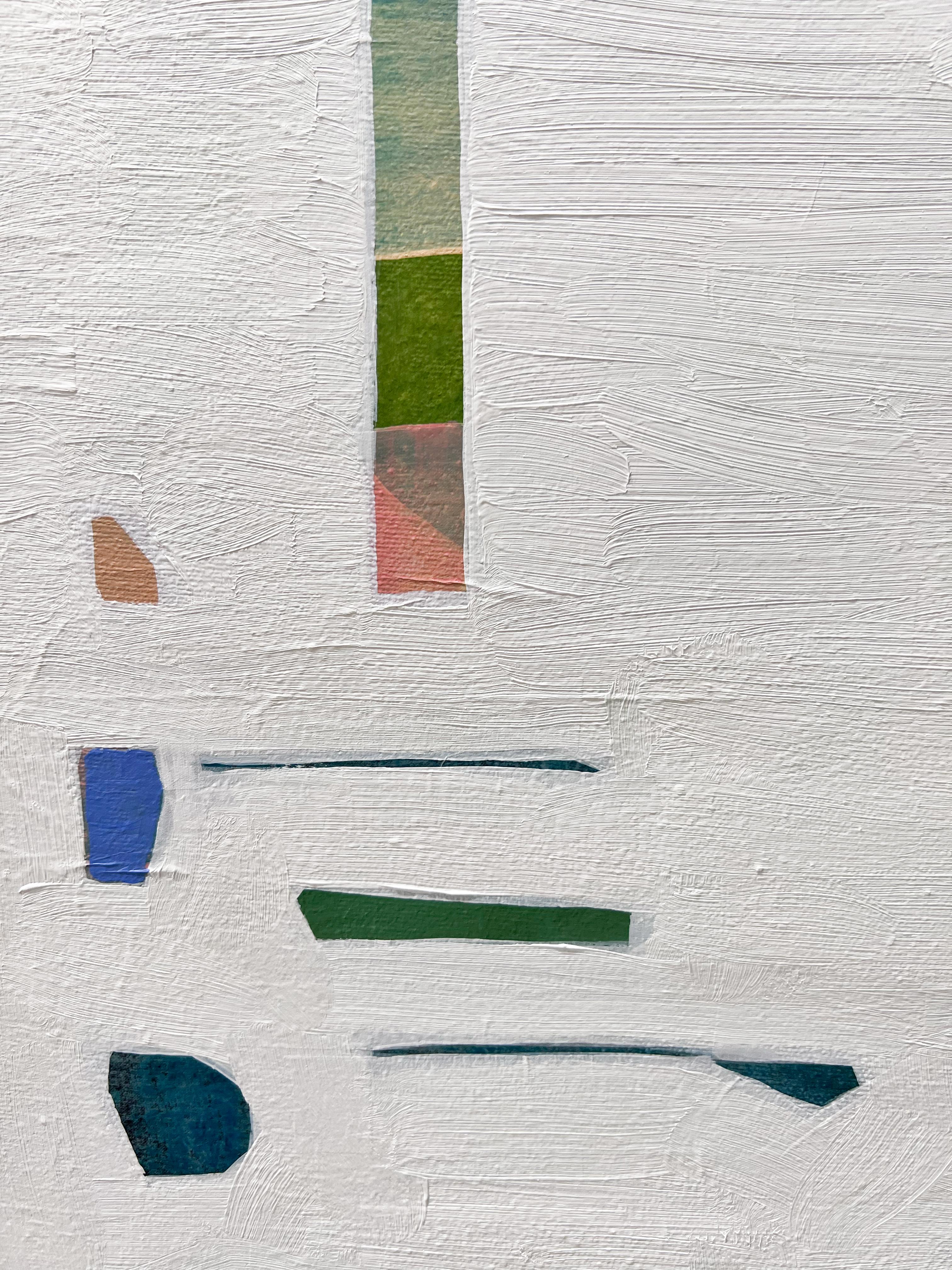 Mappa mentale Nove, Blu indaco scuro, Greene & Greene oliva, Rosa ocra Forme geometriche, Whiting - Painting Contemporaneo di Rebekah Andrade