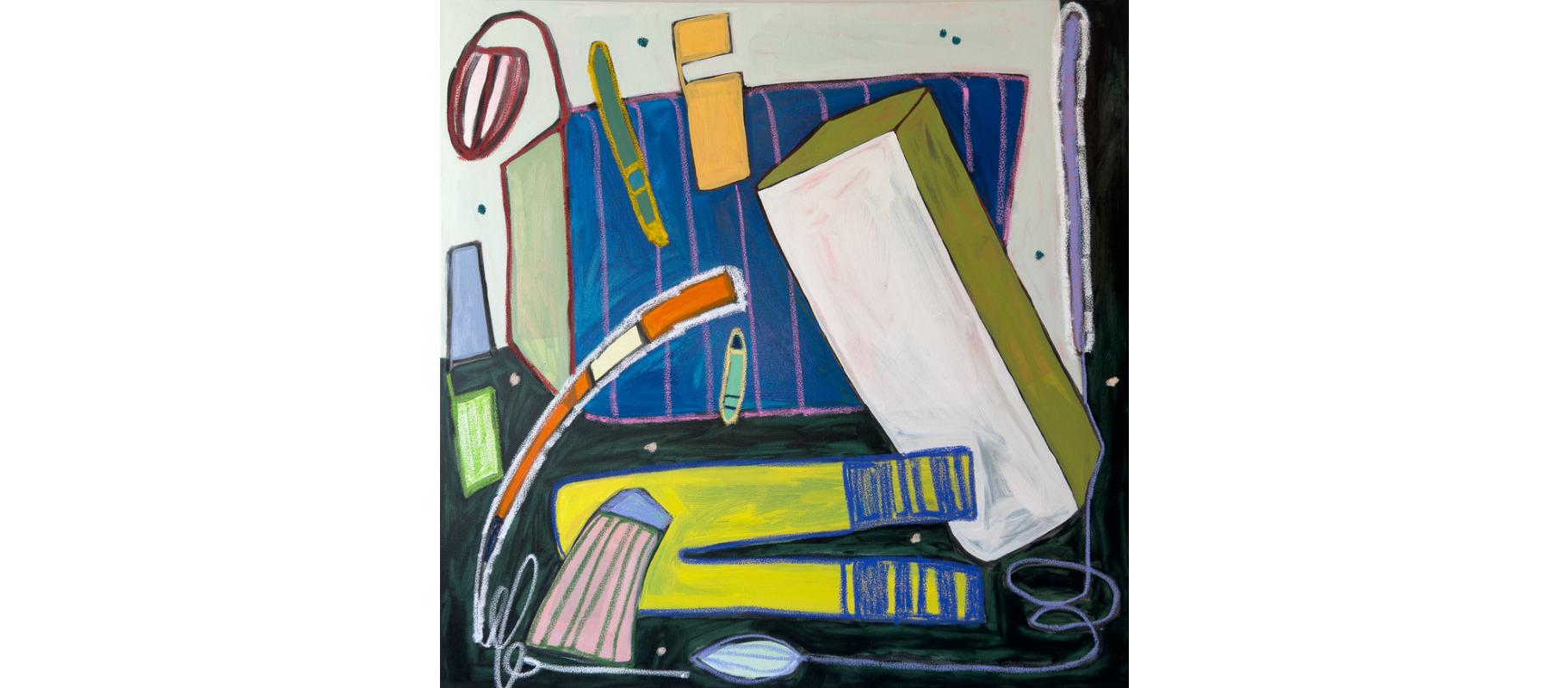 Playful Objects, 2025

Questa metodologia strutturata viene trasmessa attraverso colori selezionati di pittura stratificata, collage e tecniche a tecnica mista, lasciando sempre tracce visibili del processo. Il suo intento è quello di indagare e
