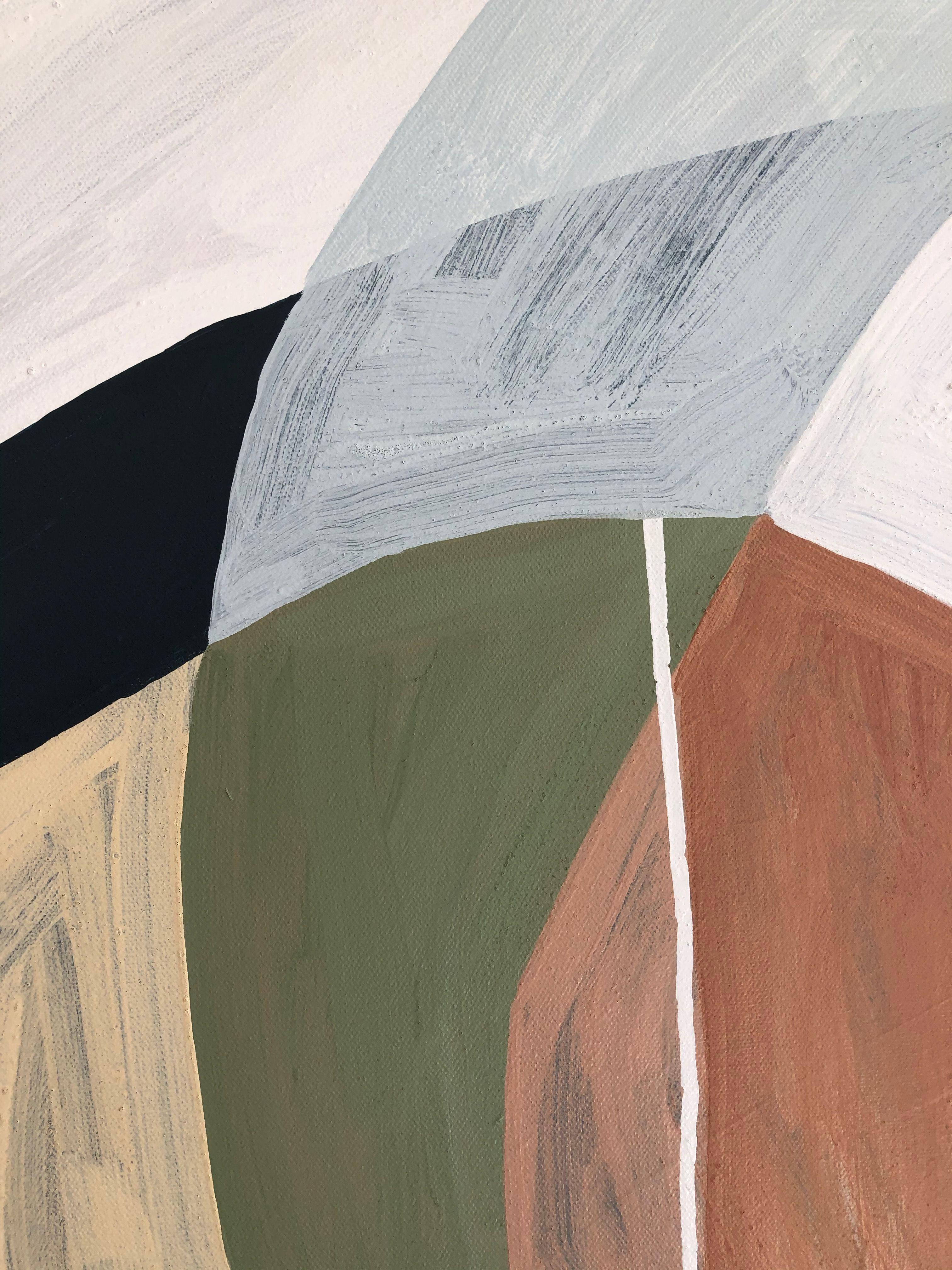 Serene Form A 2, Pittura, Acrilico su tela - Abstract Painting Grigio di Rebekah Andrade