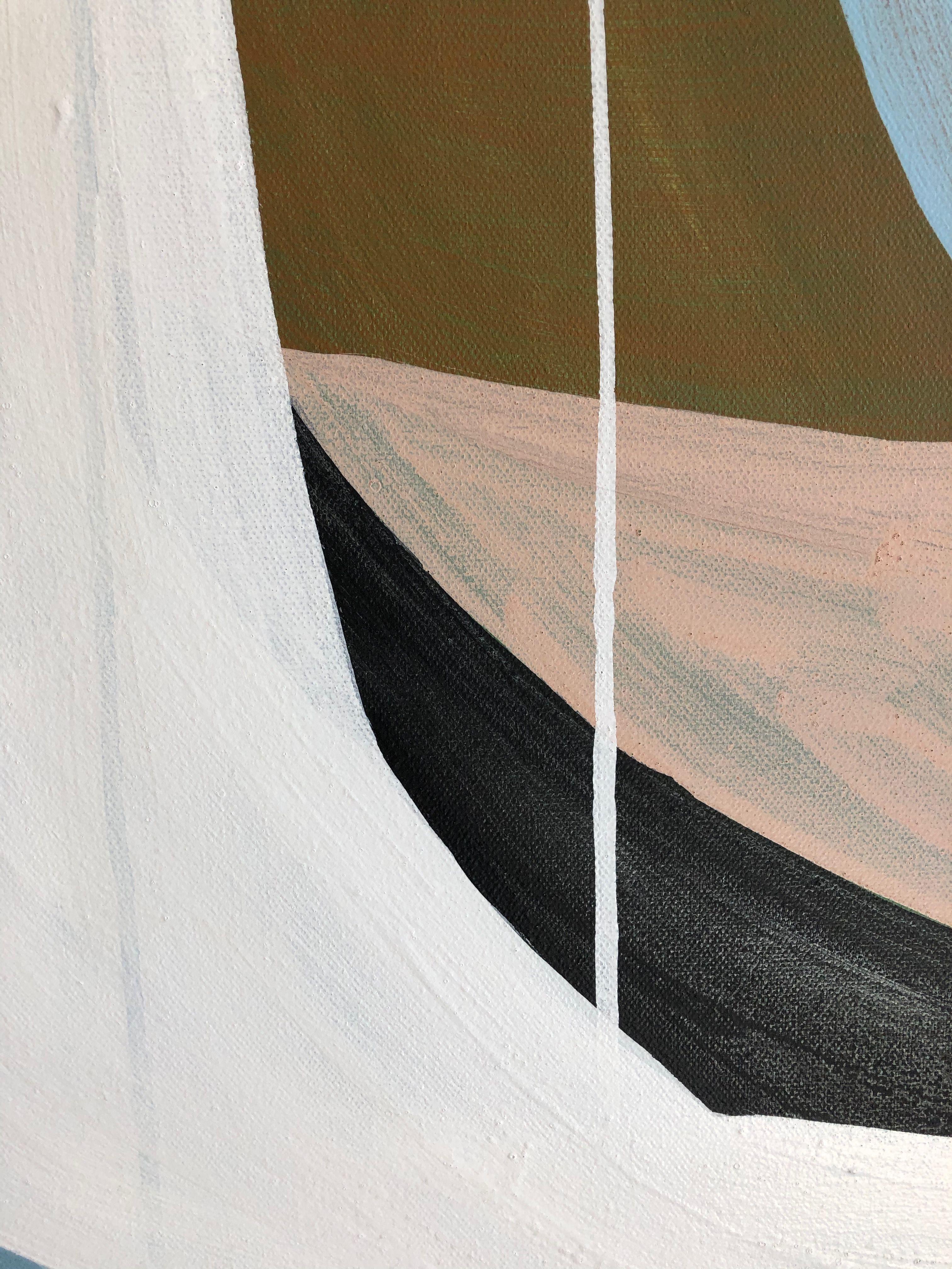 Serene Form A 9, Pittura, Acrilico su tela - Abstract Painting Grigio di Rebekah Andrade