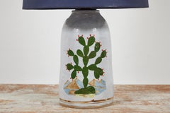 Lampe de table en céramique "Cactus" peinte à la main par Rebekah Miles