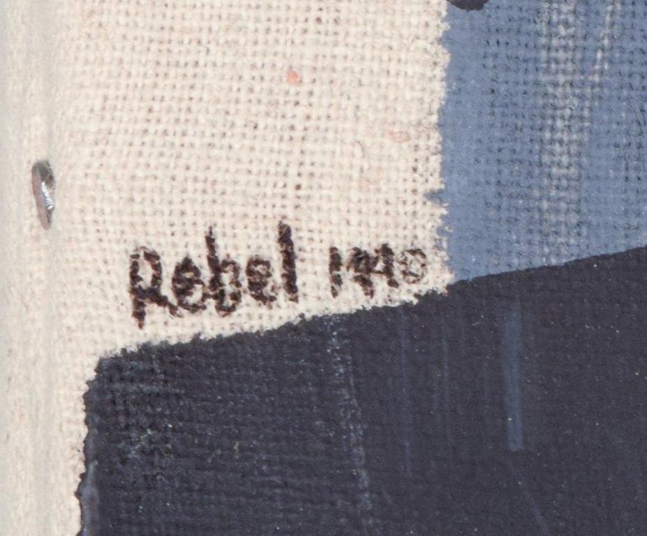 Rebel, französischer Künstler. Acryl auf Leinwand. Abstrakte Zusammensetzung. (Ende des 20. Jahrhunderts) im Angebot