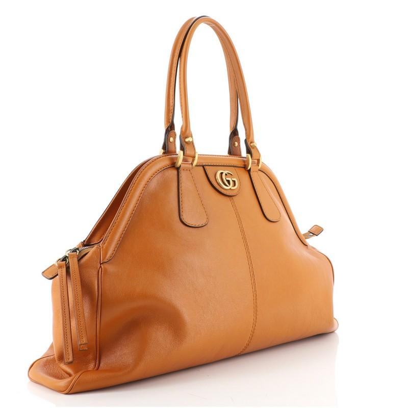 Orange Gucci RE(BELLE) Top Handle Bag Leather Large