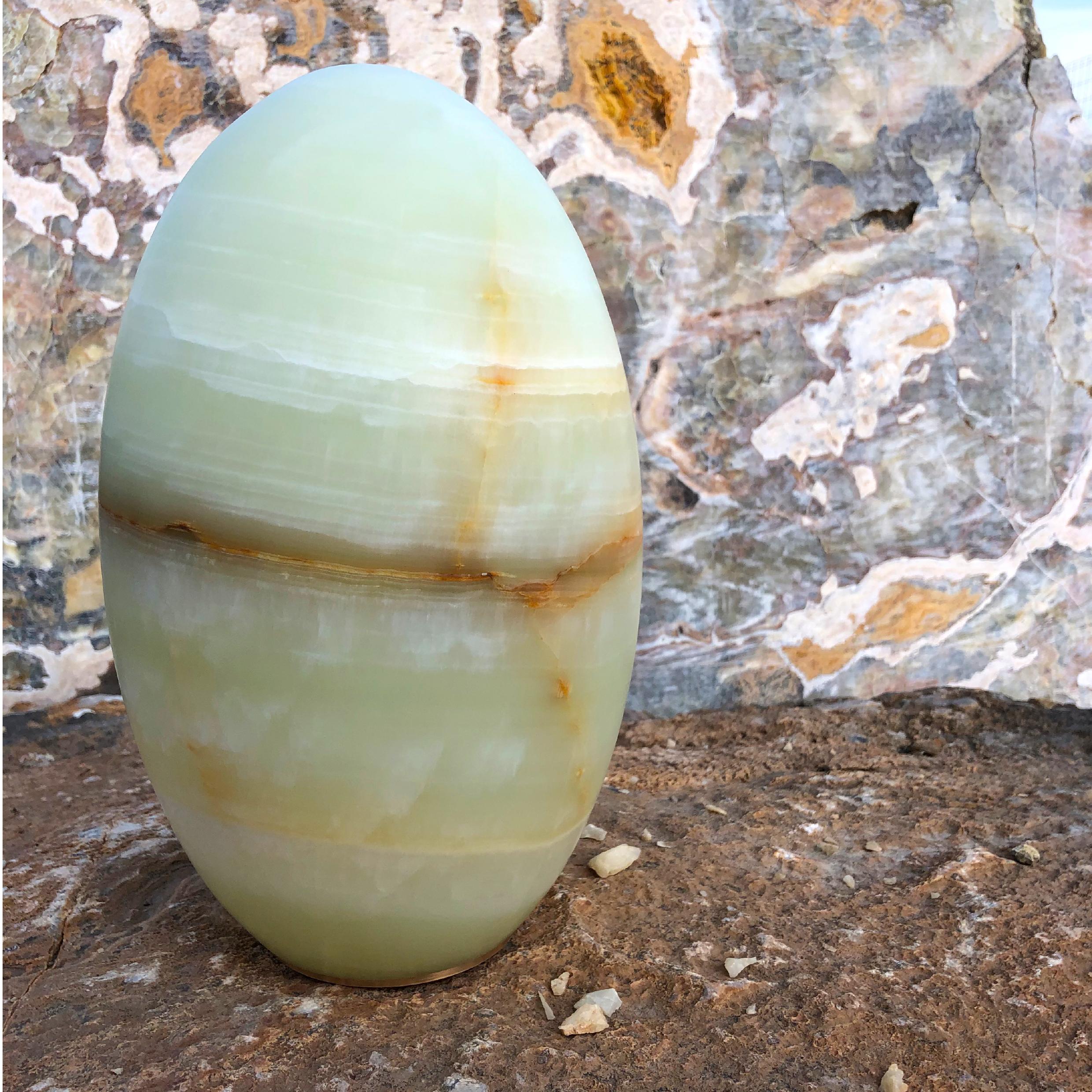 Modern Rebirth, Green Onyx Light Sculpture by Giulia Archimede For Sale