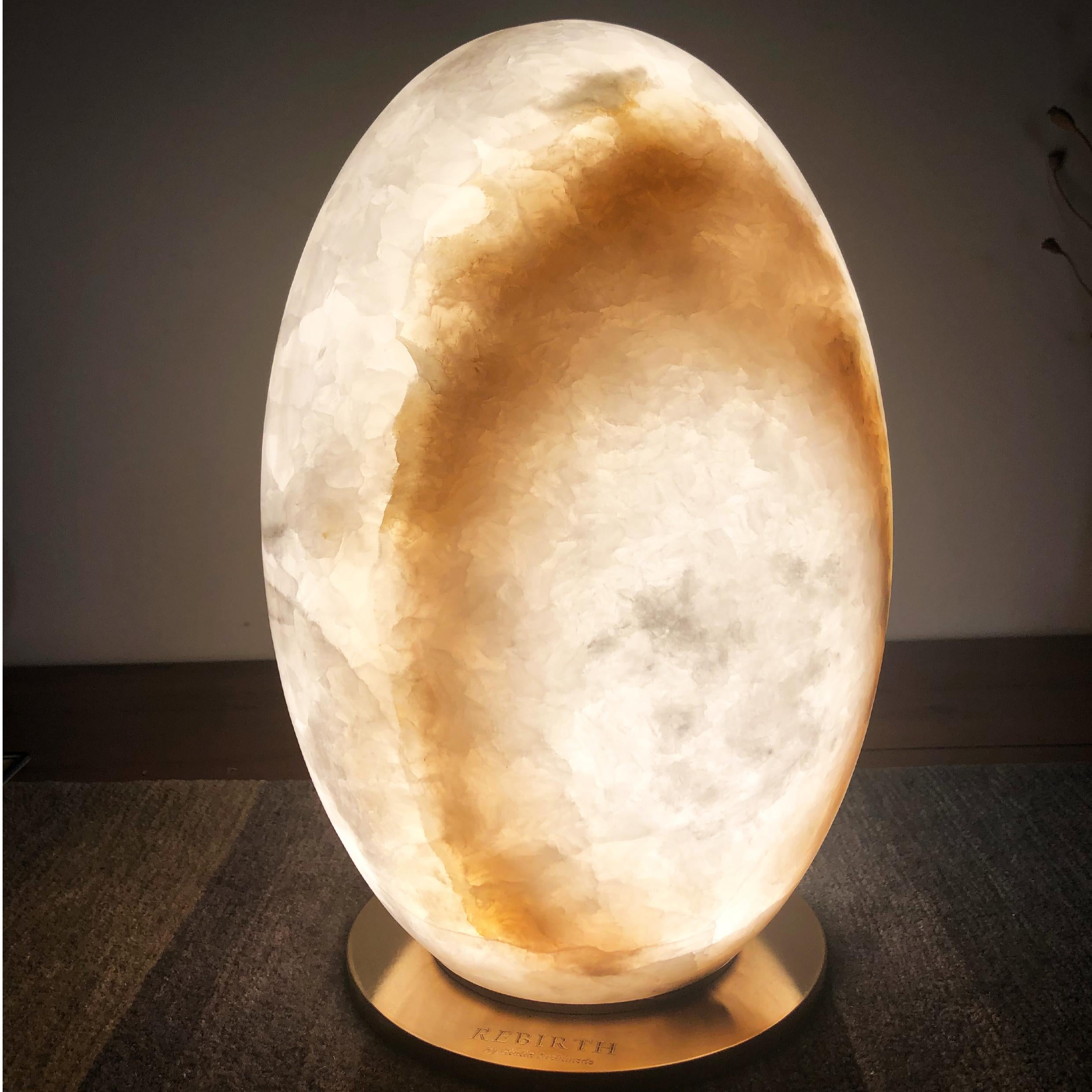 Modern Rebirth, White Onyx Light Sculpture by Giulia Archimede For Sale
