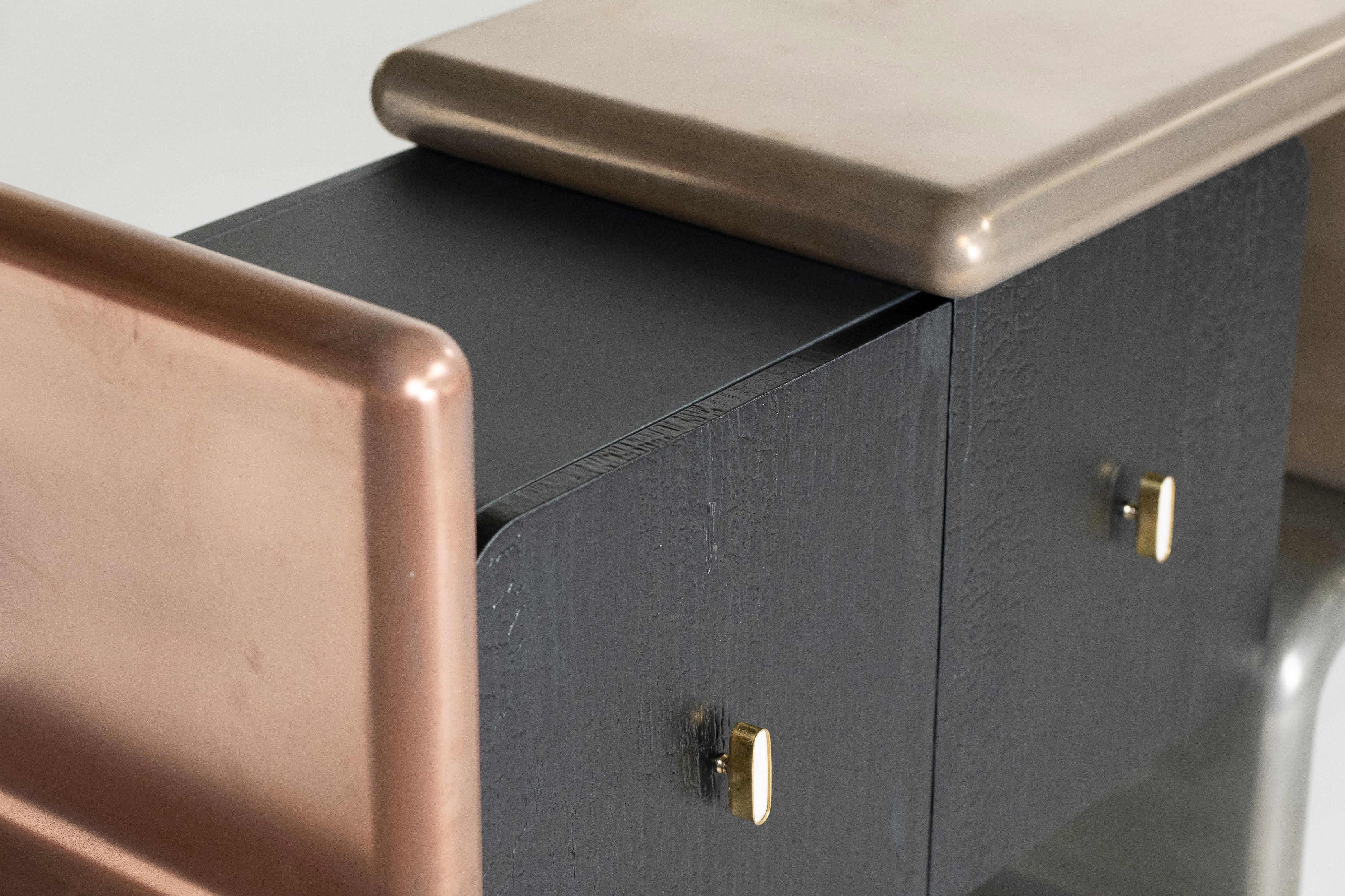 Italian Rebound, the Liquid Metal Cabinet Designed by Roberto Giacomucci For Sale