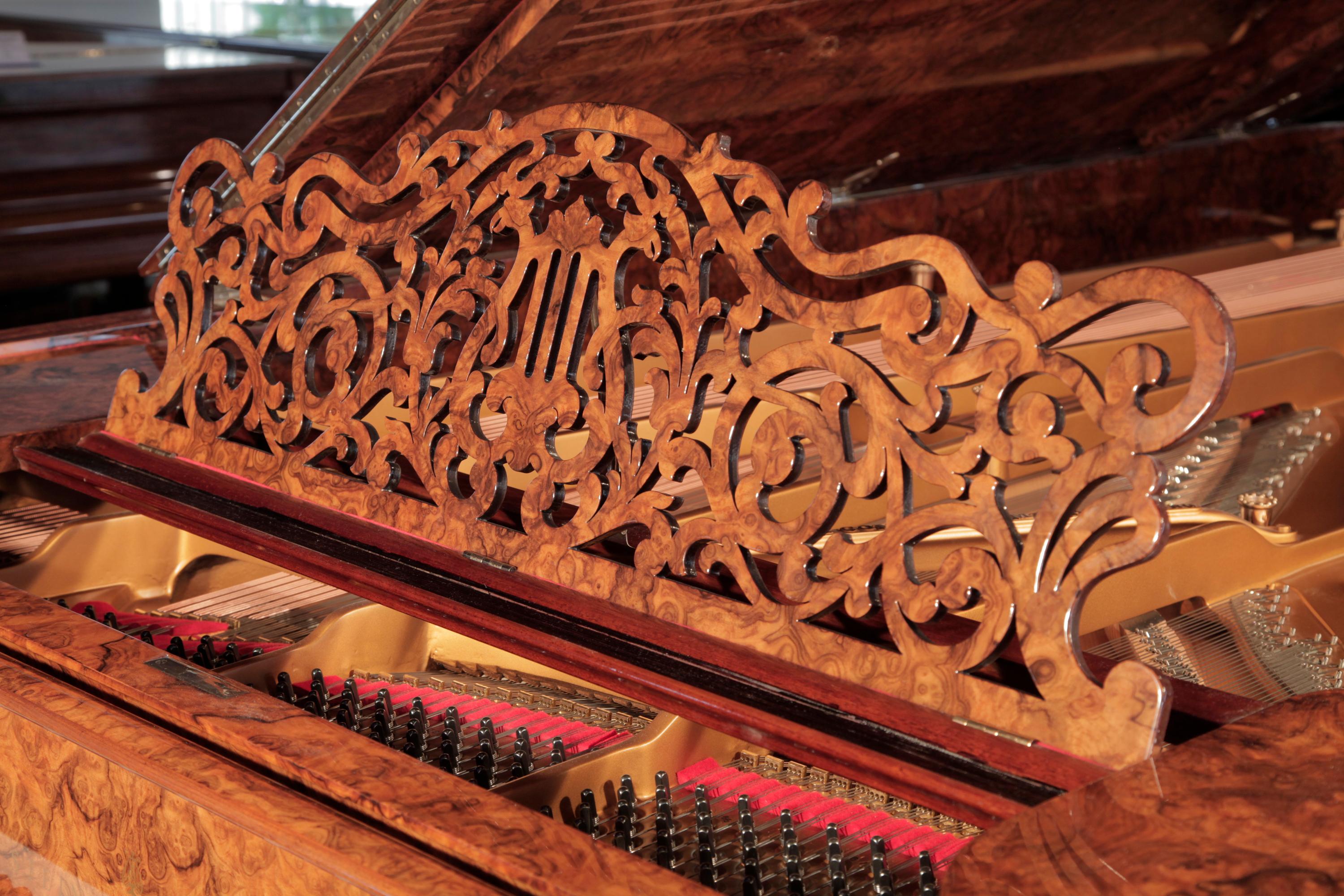 Carved Rebuilt 1881 Steinway & Sons Model D Concert Grand Piano Burr Walnut For Sale
