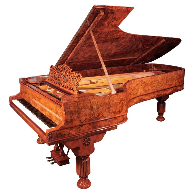 Piano à queue de concert Steinway and Sons modèle D, ronce de noyer,  reconstruit en 1881 En vente sur 1stDibs