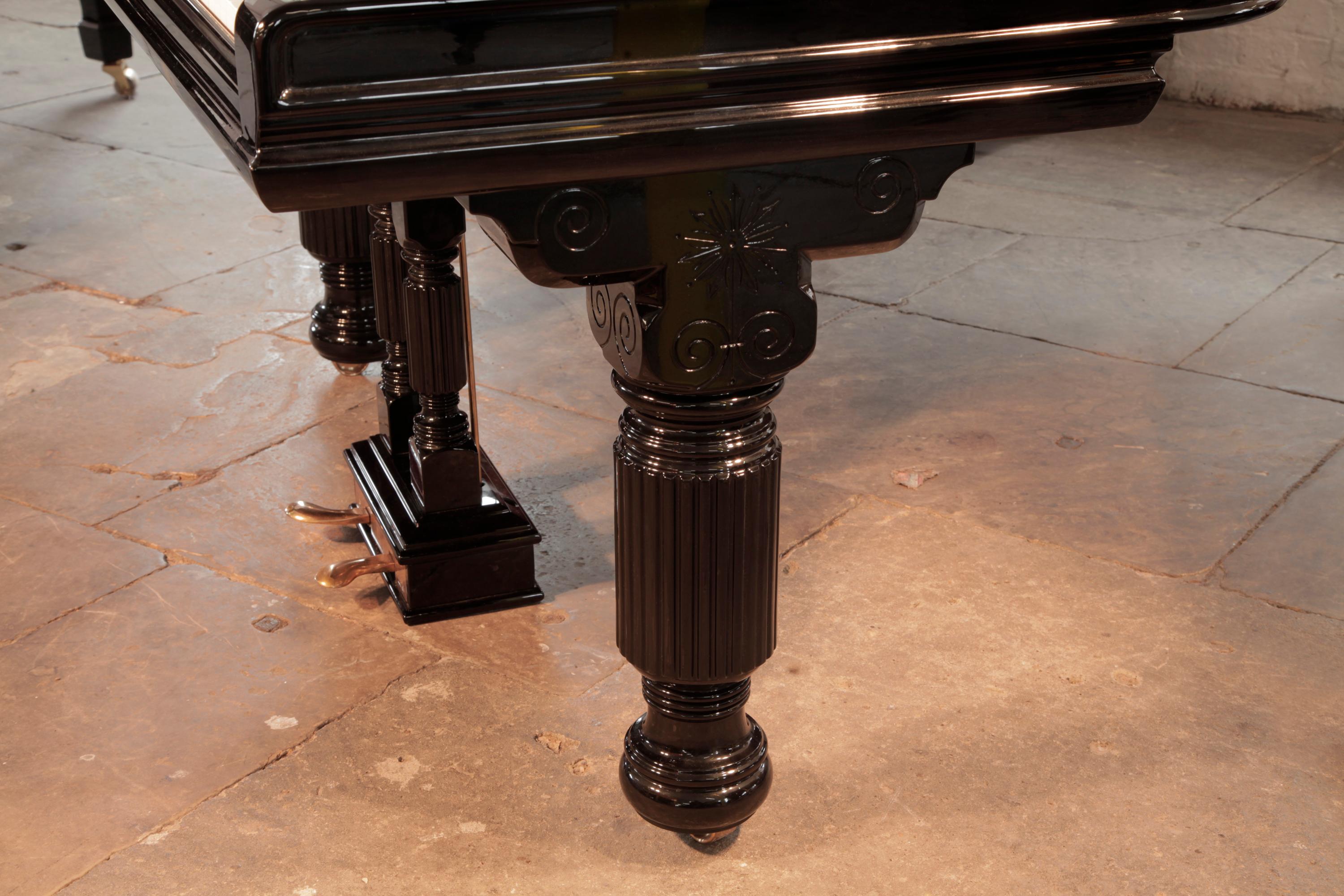German Rebuilt Steinway Model B Grand Piano Arabesque Music Desk1886 Fluted Barrel Legs For Sale
