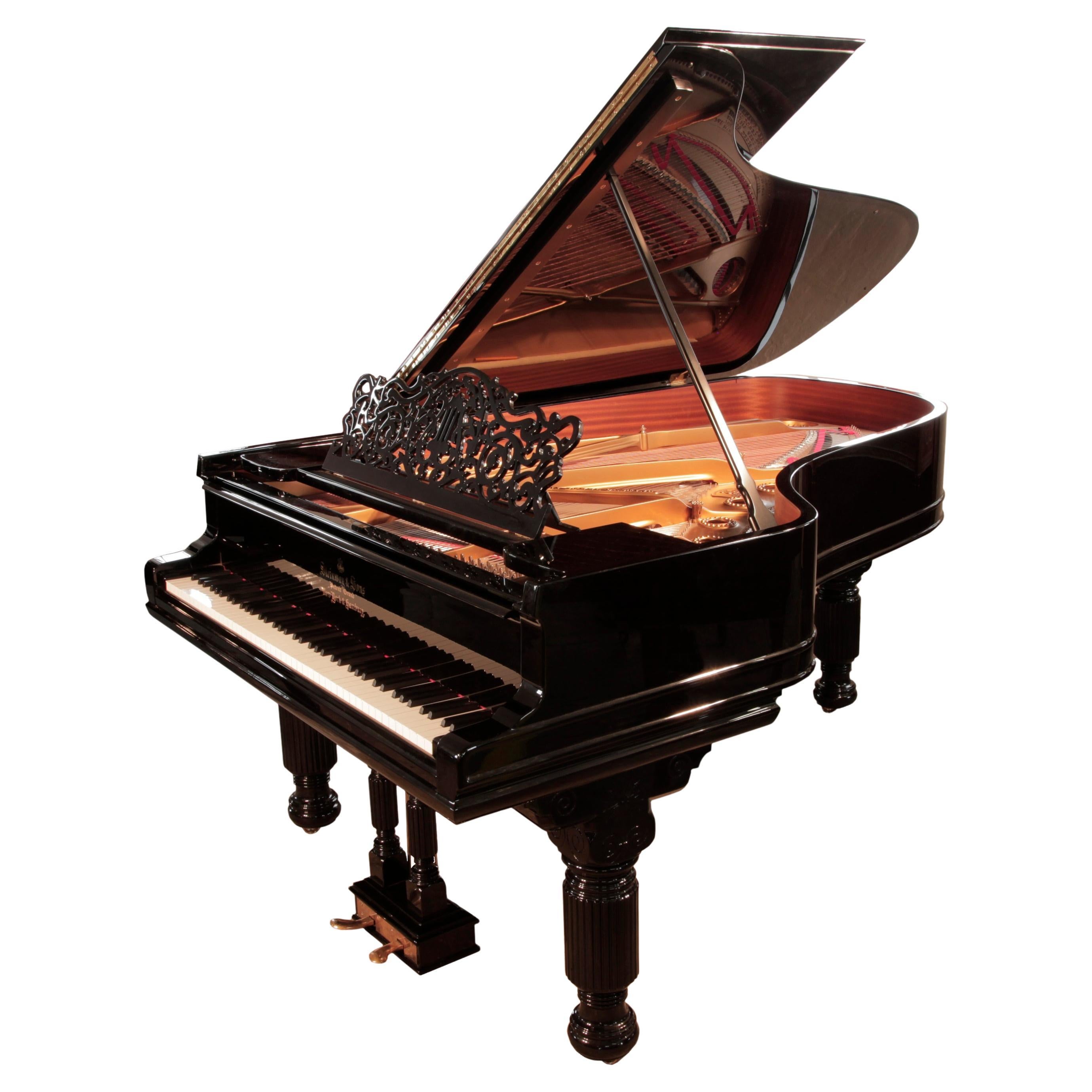 Bureau Steinway modèle B à grande piano arabesque reconstruit avec pieds cannelés (1886)