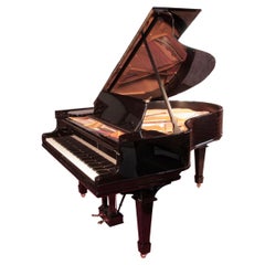 Rebautes Steinway Modell O Grand Piano, schwarz glänzender Schrank mit Spatenbeinen