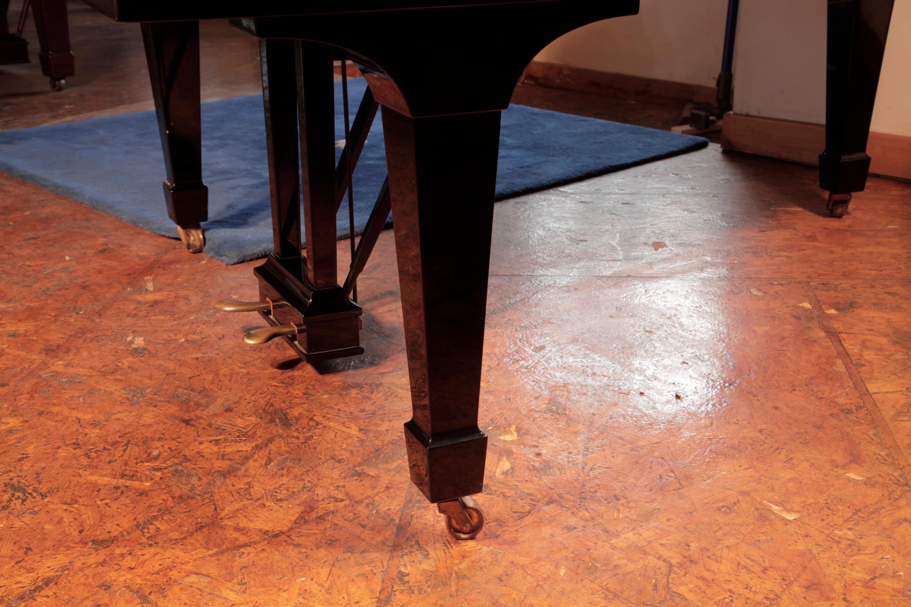 Rebuilt Steinway Model O Grand Piano Gloss Black Spade Legs For Sale 1