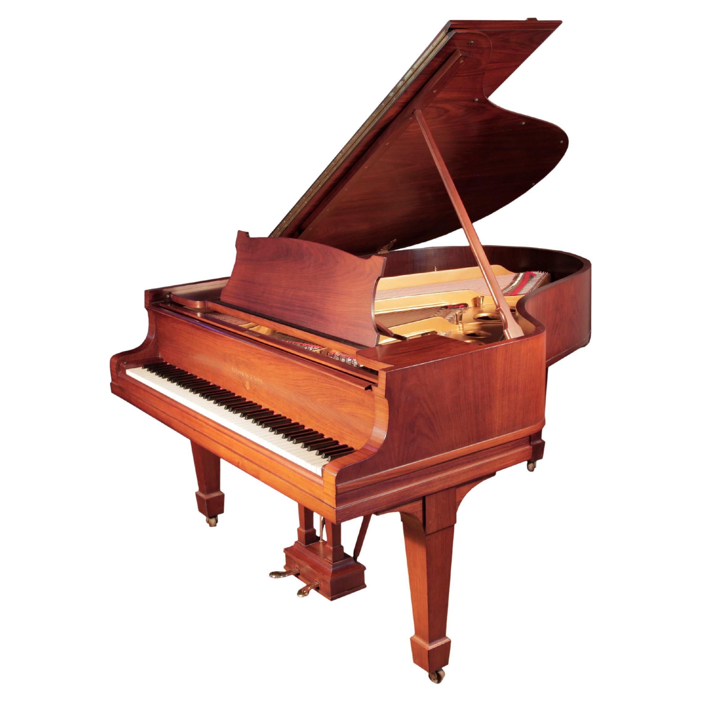 Rebuilt Steinway Model O Grand Piano Polished Walnut Spade Legs