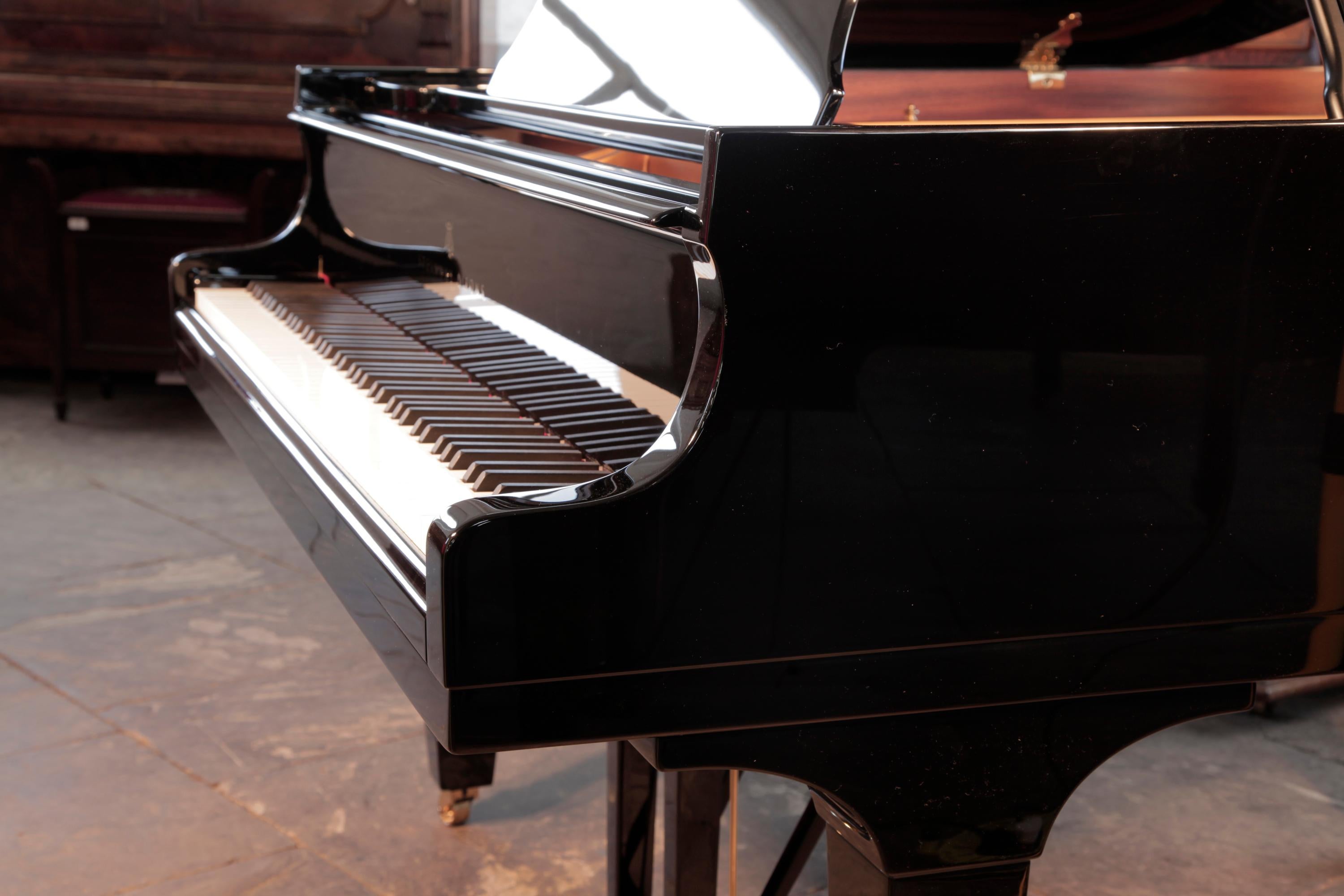 Rebuilt Steinway Model S Baby Grand Piano Black Gloss Cabinet Spade Legs For Sale 1