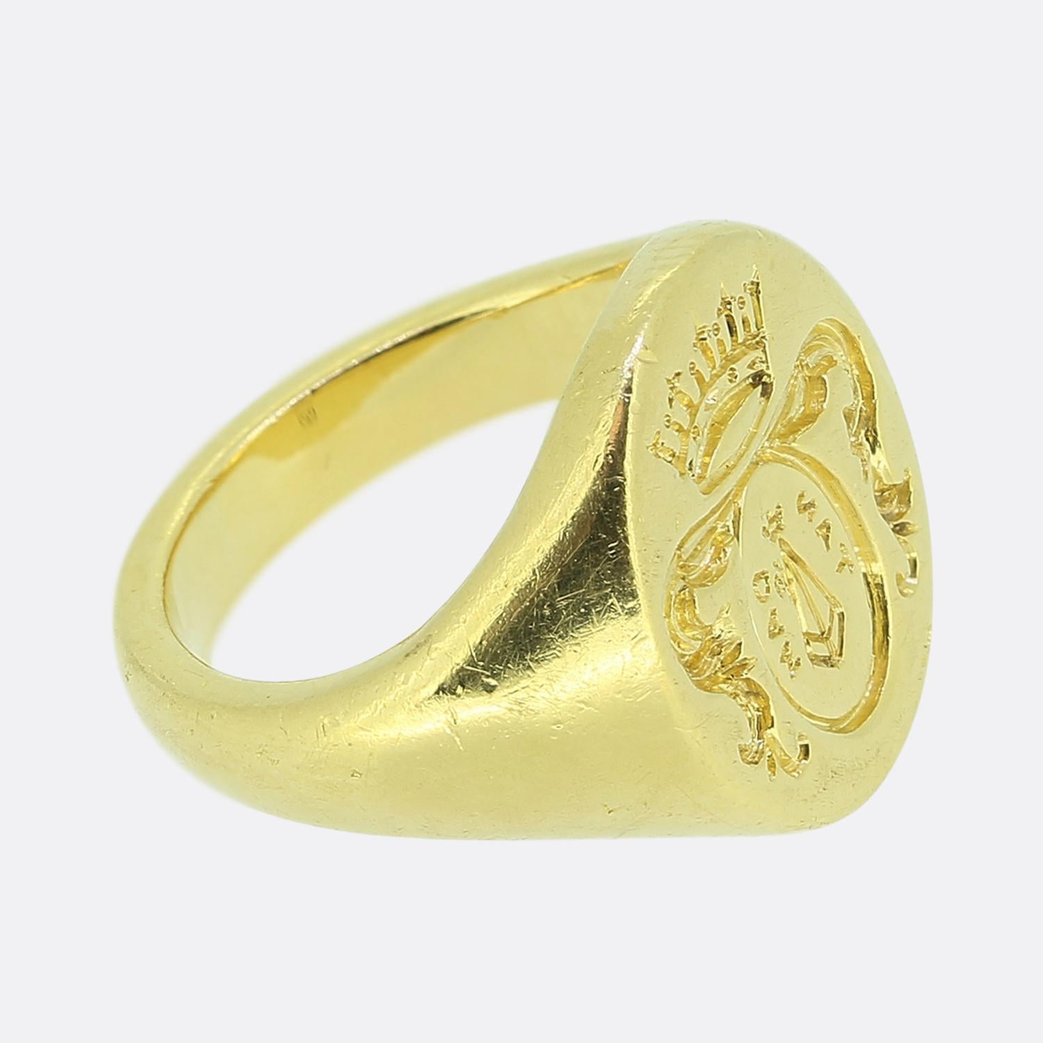 Rebus Coat of Arms Intaglio Signet Ring In Good Condition In London, GB