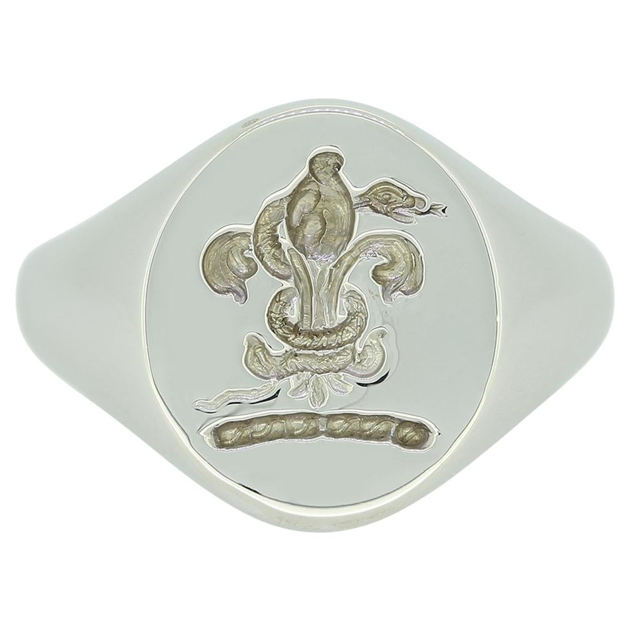Rebus Oval Gents Intaglio Signet Ring For Sale