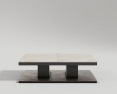 Rec Coffee Table in Goat Skin and Matte Black Lacquer by Palena Furniture
