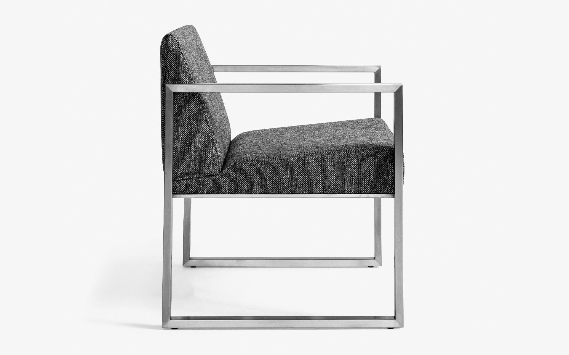 Rec Matt Chrome Minimal Armchair Bergere For Sale 5