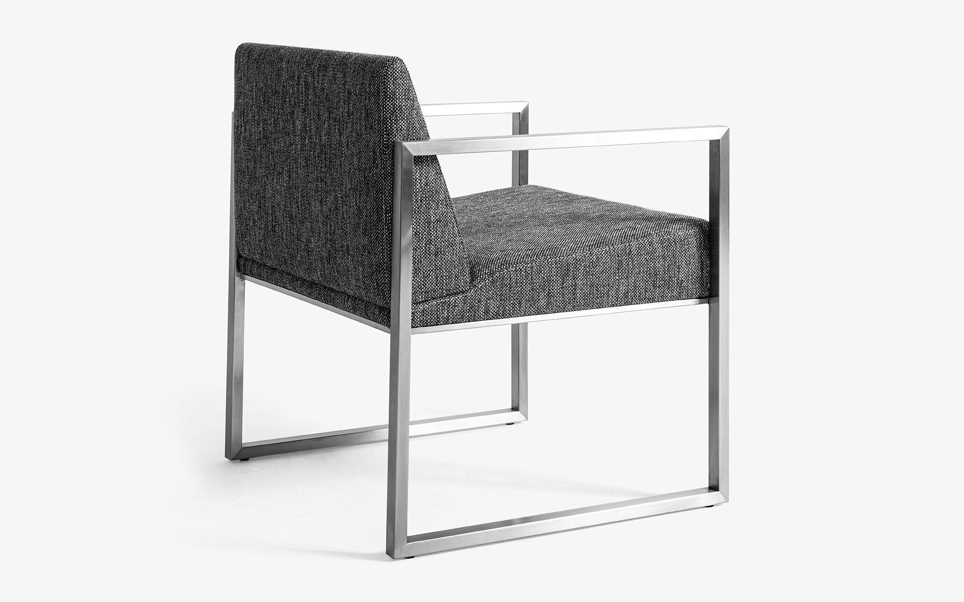 Rec Matt Chrome Minimal Armchair Bergere For Sale 6