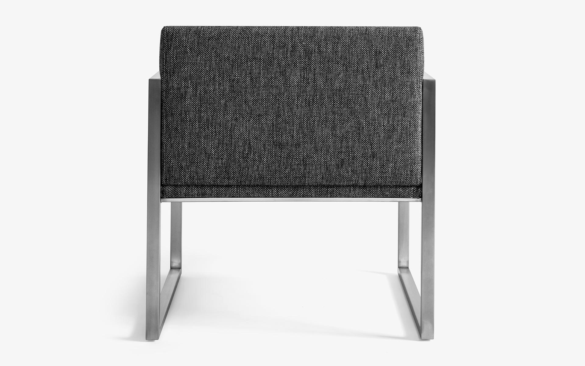 Rec Matt Chrome Minimal Armchair Bergere For Sale 7