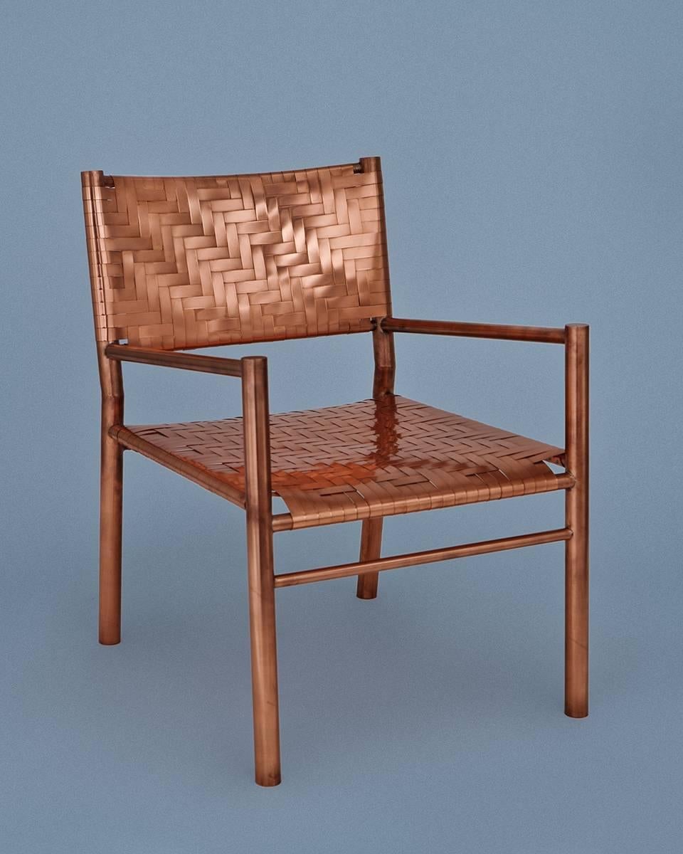 Modern Rec Rec Chair Copper Chair, Signed by Michael Gittings For Sale