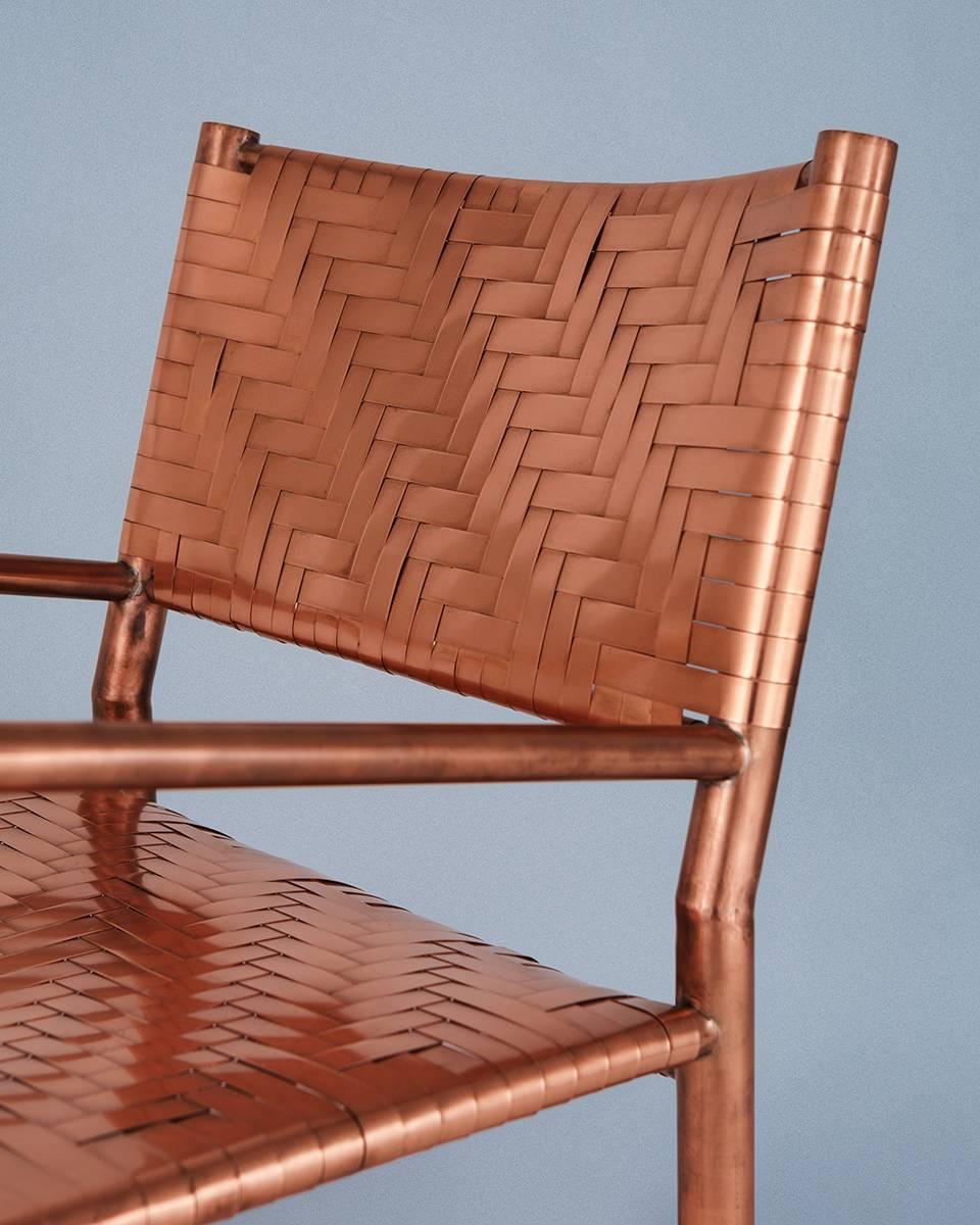 Contemporary Rec Rec Chair Copper Chair, Signed by Michael Gittings For Sale