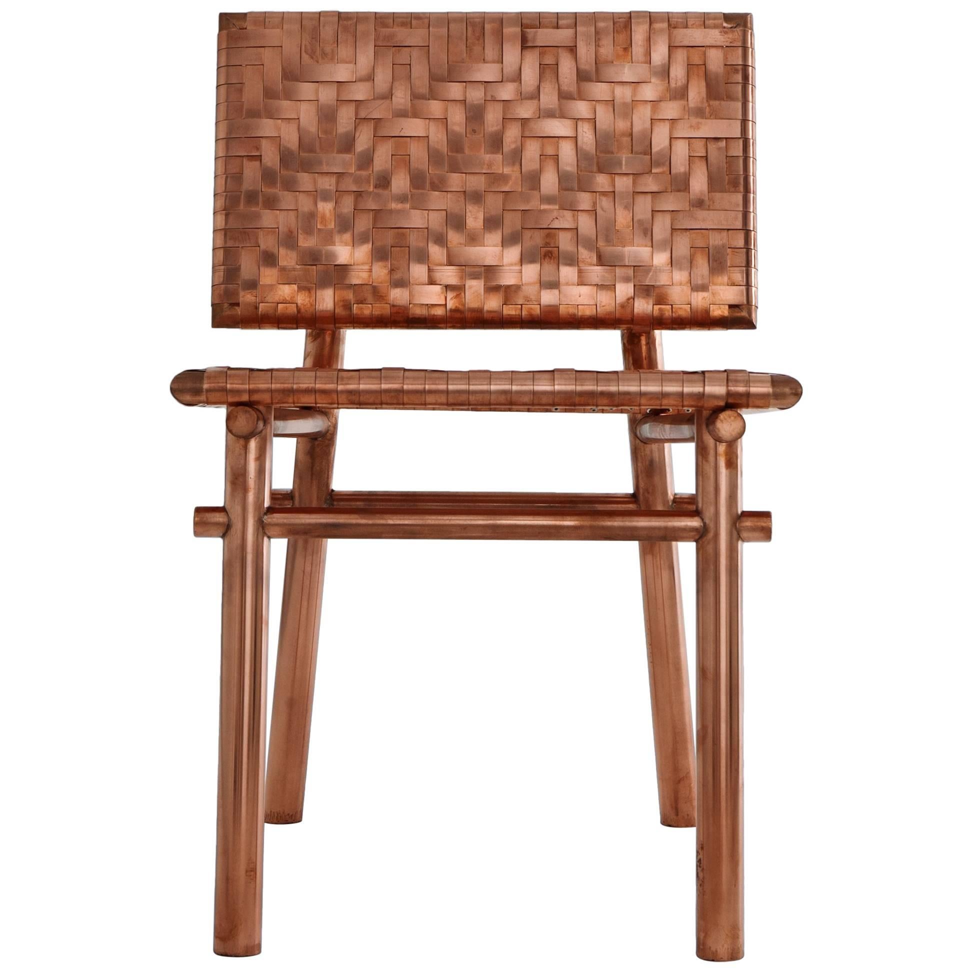 Rechteckiger Copper-Stuhl, signiert von Michael Gittings