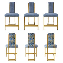 Recalled Kenzo Brass Chair 'Set of 6' and Papillonne 3 Seater Sofa