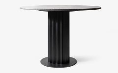 Recalled Round Black Metal and Terrazzo Dining Table