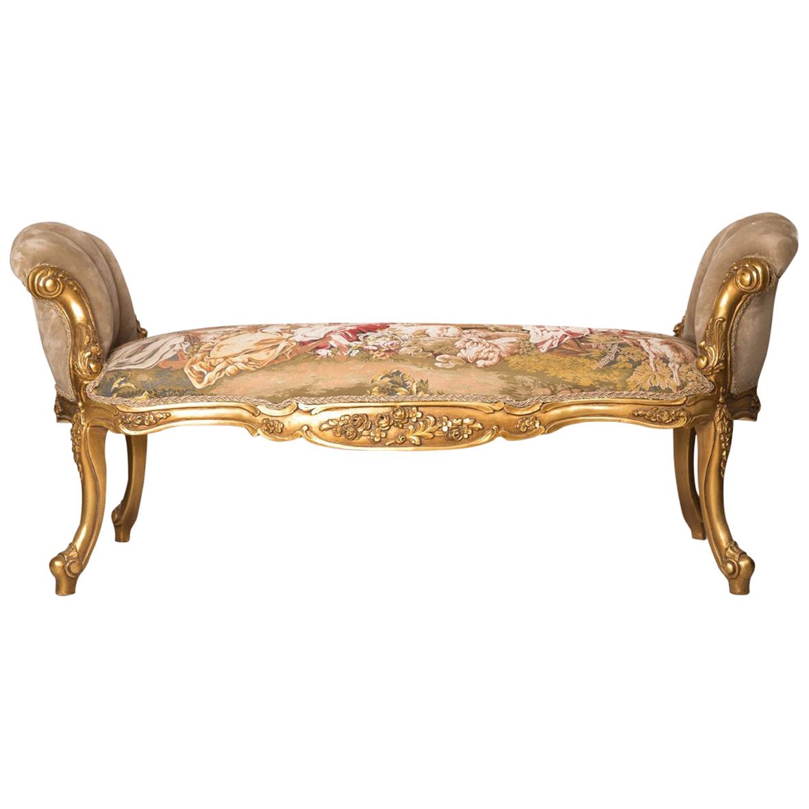 Récamier Chaise Lounge with Padded Arms, 20th Century For Sale