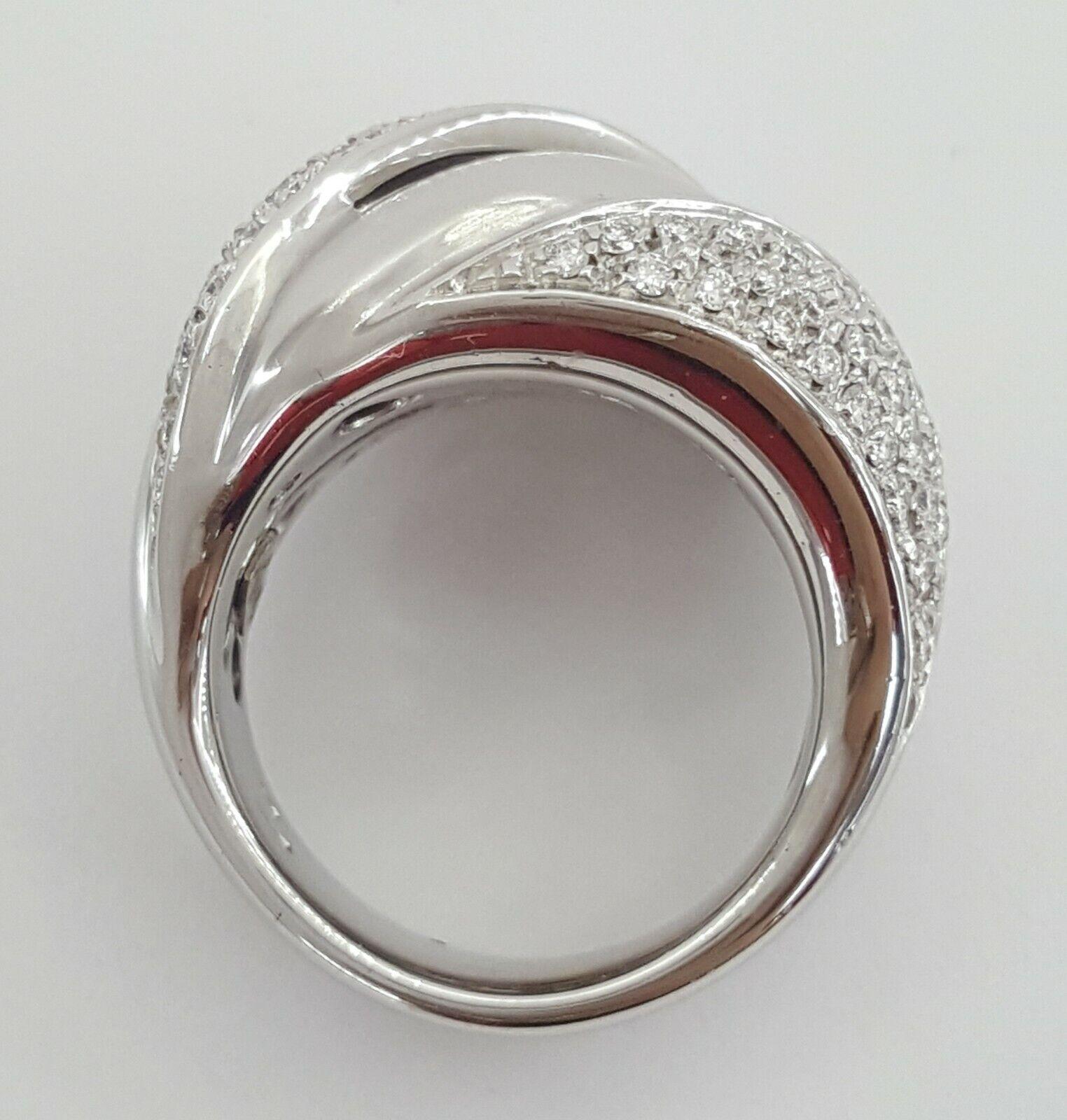 Round Cut Recarlo 18 Carat White Gold Band Ring Round Brilliant Cut Diamond Ring For Sale