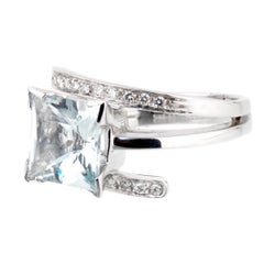 Recarlo Aquamarine Diamond White Gold Ring