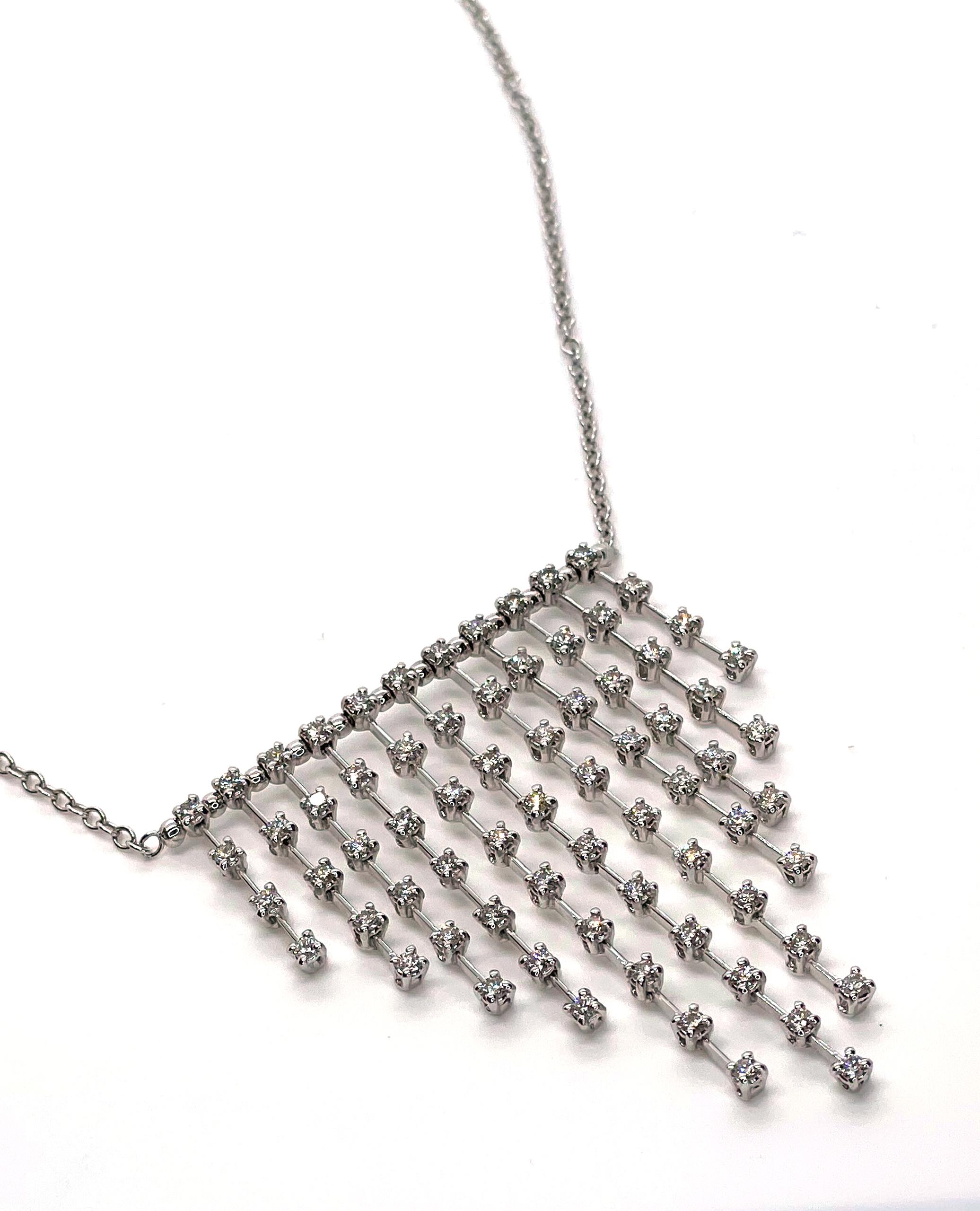 Contemporaneo Collana Recarlo Diamond Bib con 11 raggi verticali graduati con diamanti in vendita