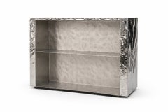 Reception Desk in Textured Stainless Steel by Veliento