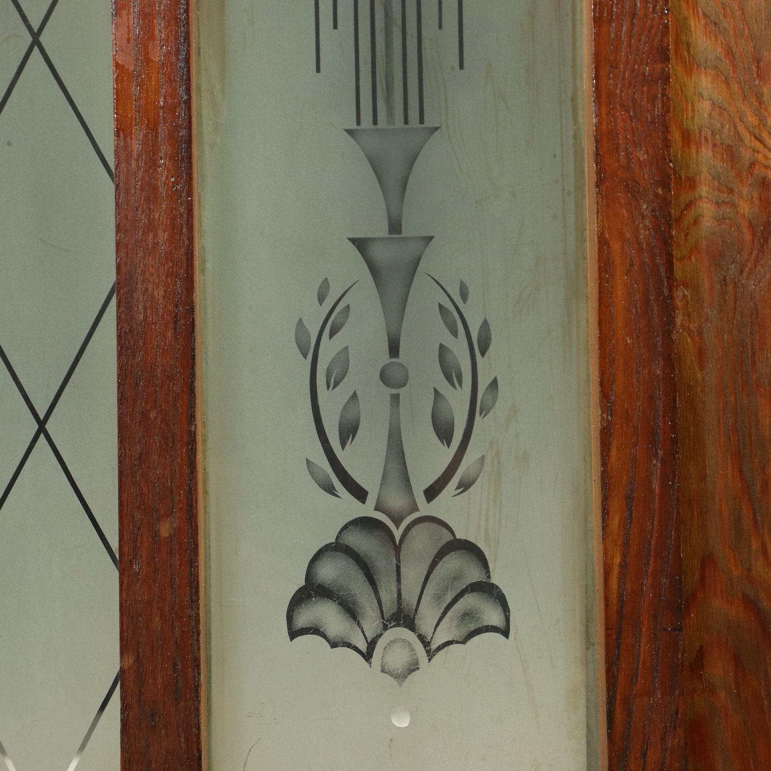 Reception Desk Larch Glass Vinyl Italy Early '900 6