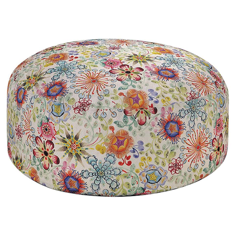 Billy White Round Pouf For Sale at 1stDibs