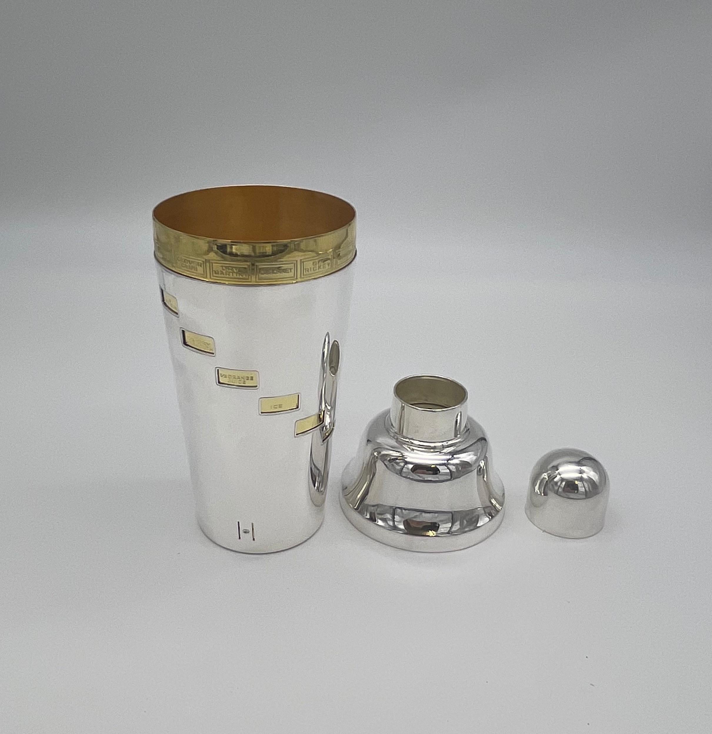 Silver Plate Recipe Cocktail Shaker