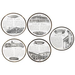 Recipes, Set of 5 Vintage Plates by Piero Fornasetti, 1960s