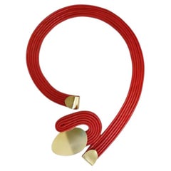 Collier « Reclaim » en laiton et cuir par Xita