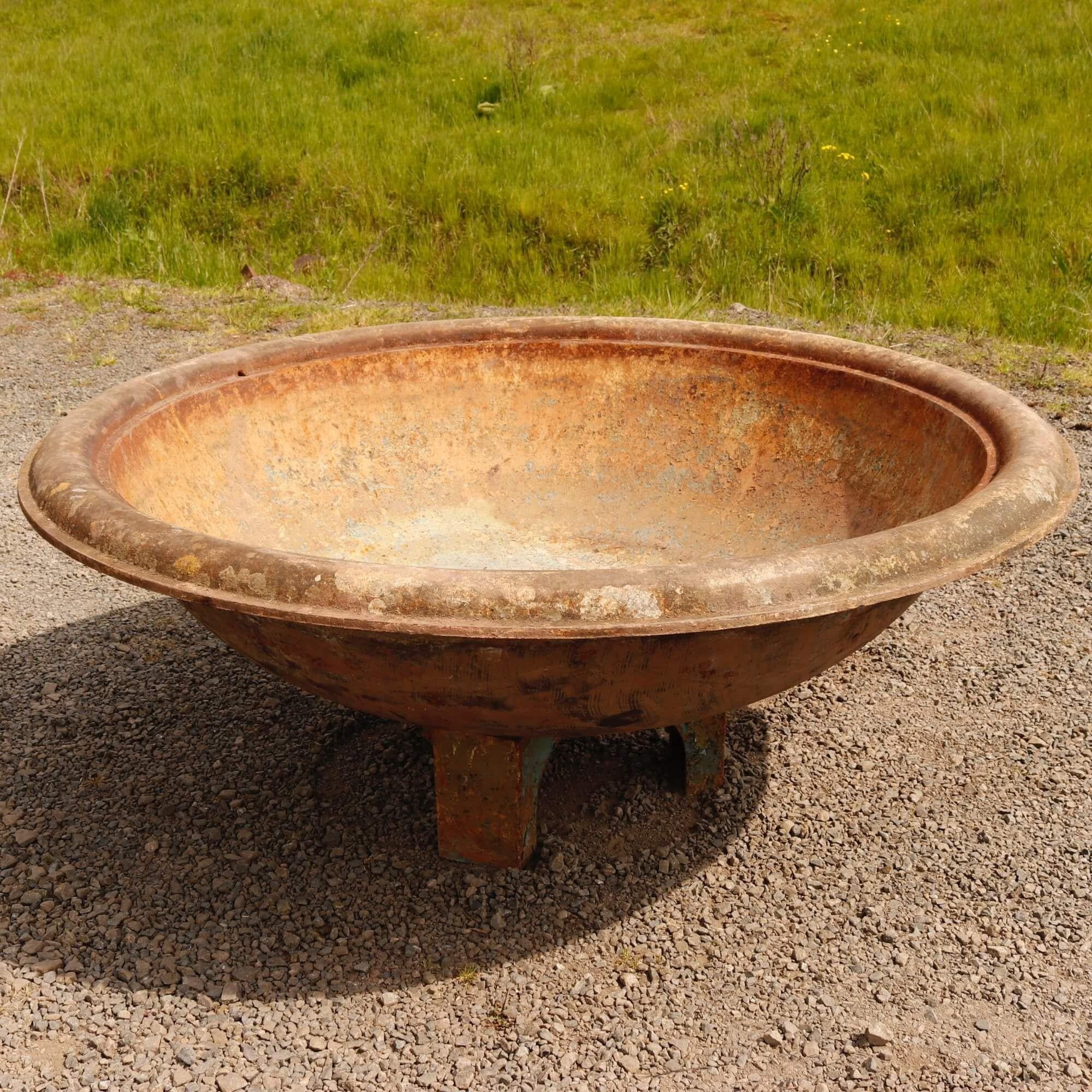 Victorian Reclaimed 1.8m Large Cast Iron Bowl Water Feature For Sale