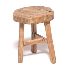Reclaimed 18th Century Chinese Elmwood Stool