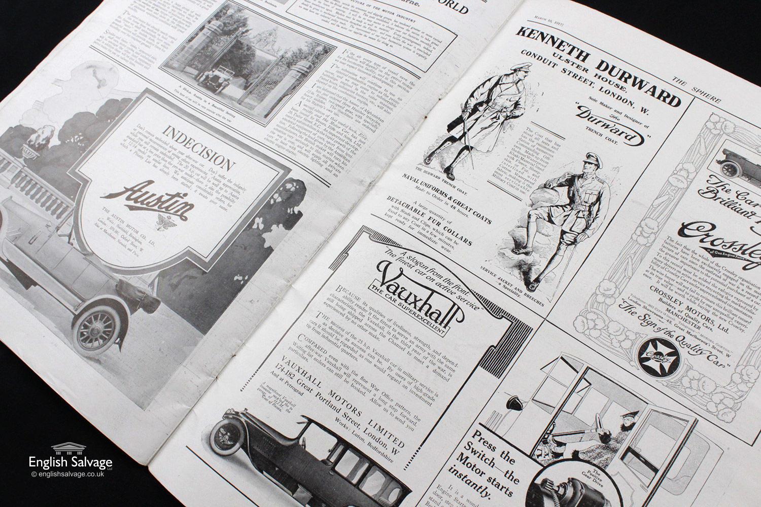 European Reclaimed 1917 The Sphere Magazine For Sale